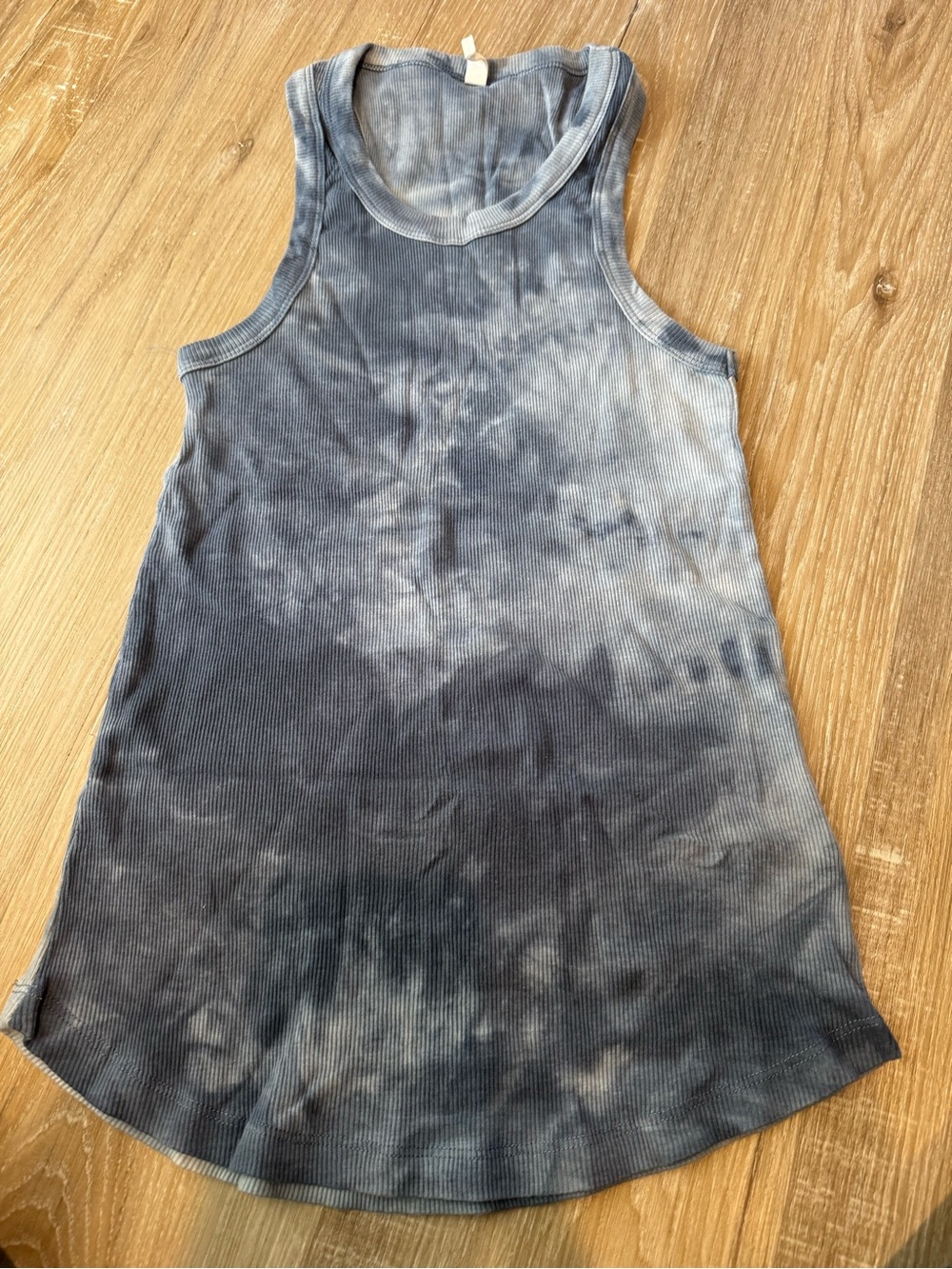Wishlist Women's Gray Tie-Dye Ribbed Tank Top